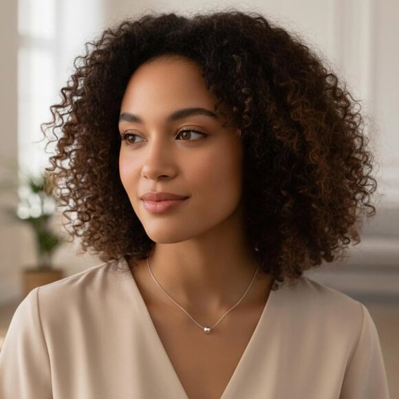 Minimalist Single Pearl Necklace, Elegant 925 silver Choker ITS FOR HER!! - Picture 4 of 6